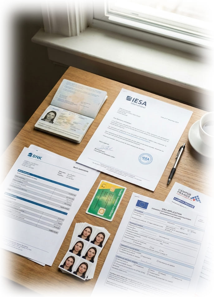 Préparer votre dossier de demande de visa Préparer votre dossier de demande de visa pour l'IESA